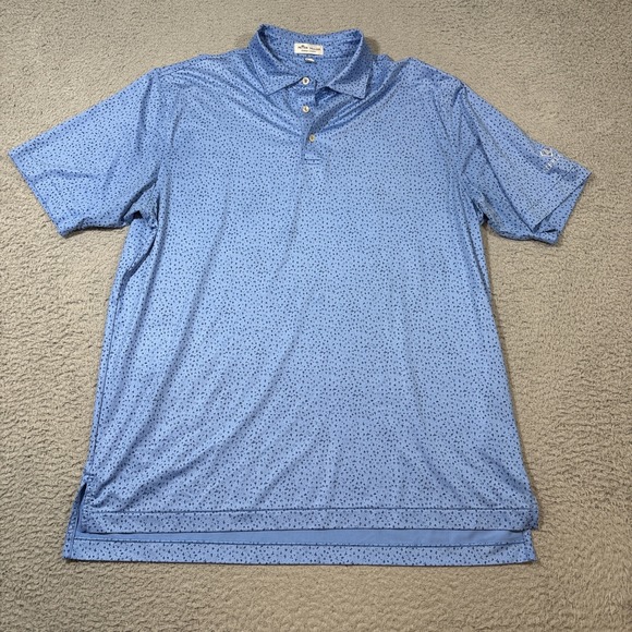 Peter Millar Men Sz L Summer Comfort Polo Shirt Short Sleeve Western Cactus Hat - Picture 1 of 8